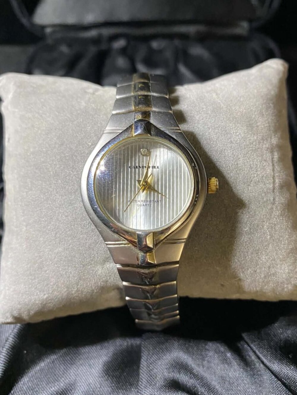 Vintage Calvin Hill Silver tone Quartz Working Woman Watch